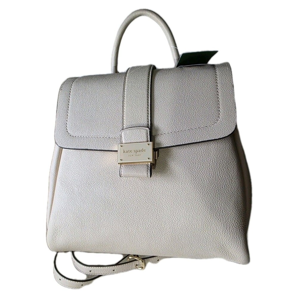 NWT KATE SPADE NEW-YORK NOUVEAU FLAP LEATHER BAG/BACKPACK MILK  GLASS IVORY